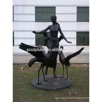 2016 Nuevas mujeres de la estatua de los artes de la alta calidad y escultura al aire libre del bronce de la decoración del cisne